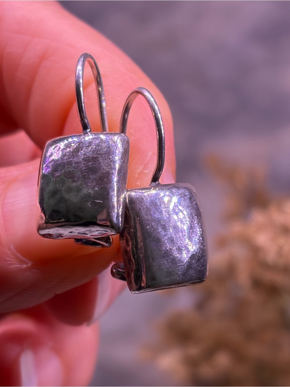Silpada lever back sterling hammered earrings